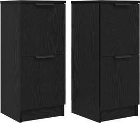vidaXL Πλαϊνό γραφείο 2 pcs Μαύρη Οξυά 30 x 30 x 70 εκ.