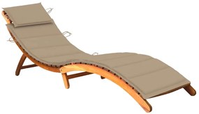 vidaXL Ξαπλώστρα Κήπου από Μασίφ Ξύλο Ακακίας με Μαξιλάρι