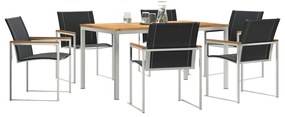 vidaXL Σέτ φαγητού για κήπο 7 pcs Σταθερό Ξύλο Ακακίας