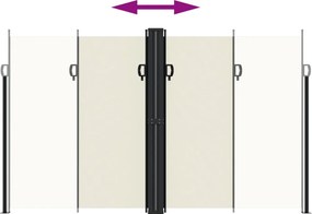 vidaXL Σκίαστρο Πλαϊνό Συρόμενο Κρεμ 200 x 1000 εκ.