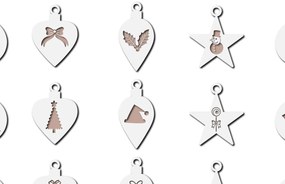 Σετ των 2 Intra απο ξύλο plywood 3mm-4mm πάχος προτύπων χριστουγεννιάτικων σκουλαρικιών 2 Δίασταση 15x15 cm INTRAFABR-17539723