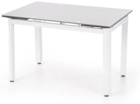 Τραπέζι Houston 113, Άσπρο, Beige, 75x80x120cm, 54 kg, Επιμήκυνση, Επεξεργασμένο γυαλί, Μέταλλο | Epipla1.gr
