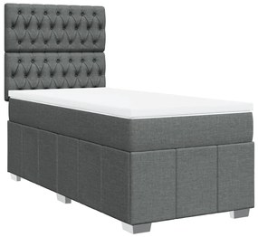 ΚΡΕΒΑΤΙ BOXSPRING ΜΕ ΣΤΡΩΜΑ ΣΚΟΥΡΟ ΓΚΡΙ 80X200 ΕΚ. ΥΦΑΣΜΑΤΙΝΟ 3291503