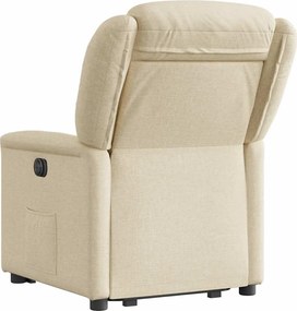 vidaXL Πολυθρόνα Ανακλινόμενη με Ανύψωση Κρεμ Υφασμάτινη
