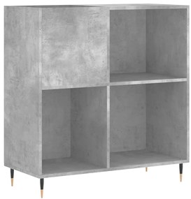 vidaXL Δισκοθήκη Γκρι Σκυροδέματος 84,5 x 38 x 89 εκ από Επεξεργ. Ξύλο