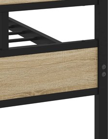 vidaXL Σκελετός Κρεβ. Χωρίς Στρώμα Sonoma Δρυς 160x200 εκ. Μεταλλικό