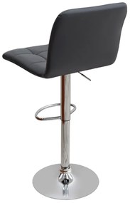 Σκαμπό μπαρ Carmelo Megapap με ρυθμιζόμενο ύψος PU μαύρο - βάση χρωμίου 45x42x90/113εκ.