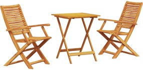 vidaXL Φορητό Σετ Μπιζερί 3 pcs Καφέ Στερεό Ξύλο Ακακίας