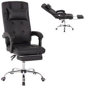 EXECUTIVE OFFICE CHAIR  BLACK WITH FOLDING FOOTREST 58x71x128Hcm.