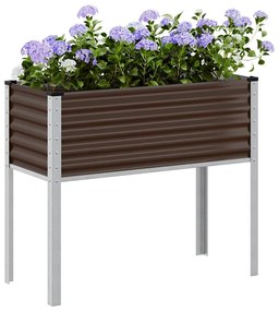 vidaXL Γλάστρα Κήπου Καφέ 100x45x90 εκ. από Ατσάλι