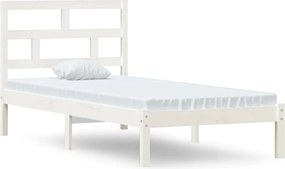 vidaXL Πλαίσιο Κρεβατιού Λευκό 90 x 190 εκ. Μασίφ Ξύλο Single