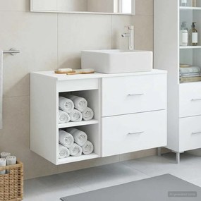 vidaXL Σετ Επίπλων Μπάνιου 2 pcs Λευκό Επεξεργασμένο Ξύλο