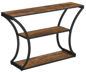 Μεταλλική Κονσόλα με 3 Ξύλινα Ράφια 120 x 30 x 80 cm VASAGLE LNT089B01 - 12 άτοκες δόσεις και 5% cash back