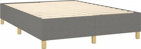 vidaXL Κρεβάτι Boxspring με Στρώμα Σκούρο Γκρι 140x190 εκ. Υφασμάτινο