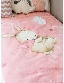 Κουβέρτα Βελουτέ Κούνιας 1545 Pink 110x140