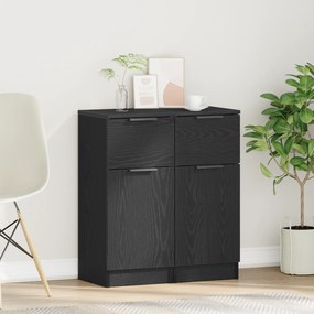 vidaXL Μαύρος Δρυς Sideboard 30x30x70 εκ MDF