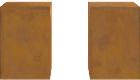 vidaXL Βάση φυτών 2 pcs Σκ rusty 24 x 24 x 35 εκ.
