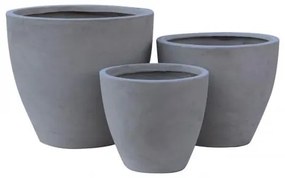 FLOWER POT-3  Set 3 τεμαχίων Cement Grey Φ35x32 /Φ44x37 /Φ53x47 cm Ε6302,S