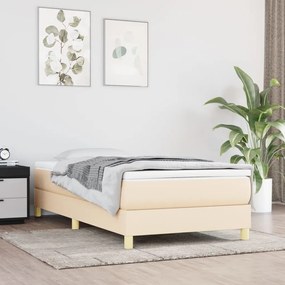 Κρεβάτι Boxspring με Στρώμα Κρεμ 80 x 200 εκ. Υφασμάτινο - Κρεμ