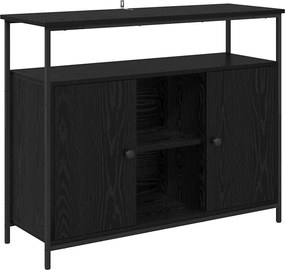 vidaXL Πλαϊνό γραφείο Μαύρη Οξυά 100 x 35 x 80 εκ. Επεξεργασμένο ξύλο