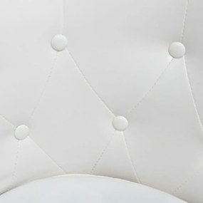 Πολυθρόνα Μπάρελ Λευκή από Συνθετικό Δέρμα με Υποπόδιο - Λευκό
