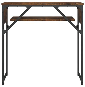 vidaXL Τραπέζι Κονσόλα με Ράφι Καπνιστή Δρυς 75x30x75 εκ. Επεξ. Ξύλο