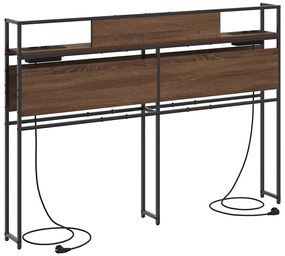 vidaXL Κεφαλάρι Αποθήκης με ράφι Καφέ δρυς 140 cm Επεξεργασμένο ξύλο