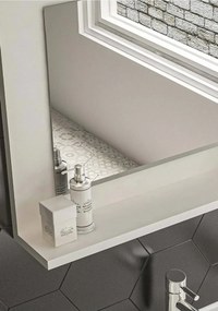 Stewehome Καθρέφτης Μπάνιου Ξύλινος με Λευκό Ράφι 60x45 cm