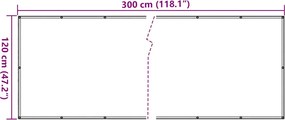vidaXL Περίφραξη Μπαλκονιού Προστατευτική Κρεμ 300x120 εκ. από PVC