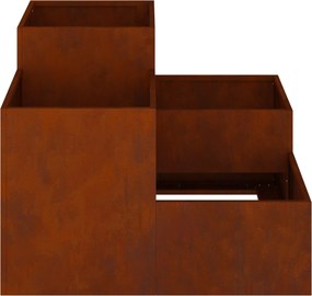 vidaXL Γλάστρα Κήπου Σκ rusty 100 x 100 x 60 εκ.