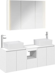 vidaXL Σετ Ντουλαπιών Μπάνιου 4 pcs Λευκό Επεξεργασμένο Ξύλο