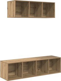 vidaXL Σετ επίπλου τηλεόρασης 2 τμχ. Artisan Oak Επεξεργασμένο Ξύλο
