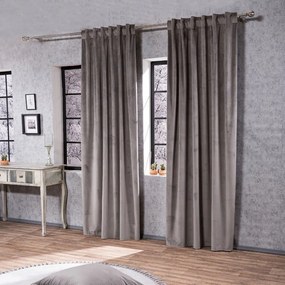 Κουρτίνα Velvet Με Τρέσα 11 Silver 140x260cm Teoran 140X260 Cotton-Acrylic