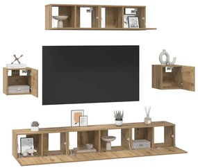 vidaXL Σετ επίπλου τηλεόρασης 7 pcs artisan δρυς 80 x 30 x 30 εκ