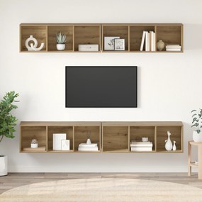 vidaXL Τηλεοπτική Κάβα Τοίχου 4 pcs artisan δρυς 37 x 37 x 107.5 εκ