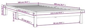 ΠΛΑΙΣΙΟ ΚΡΕΒΑΤΙΟΥ ΚΑΦΕ ΜΕΛΙ 100 X 200 ΕΚ. ΑΠΟ ΜΑΣΙΦ ΞΥΛΟ ΠΕΥΚΟΥ 820534