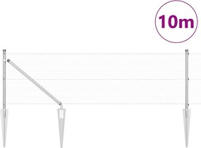 vidaXL Στύλος Περιφράξεων Ασημί 10 x 0,4 m (25 x 25 mm δίκτυο) Ατσάλι