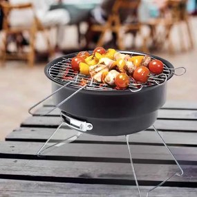 Mini Φορητή Ψησταριά Κάρβουνου Στρόγγυλη Δ27x22cm