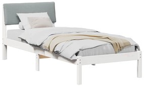 vidaXL Σκελετός Κρεβατιού Λευκό και ανοιχτό γκρι 75 x 190 cm