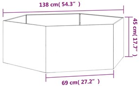 Ζαρντινιέρα Σκουρ. 138 x 120 x 45εκ. Ατσάλι Σκληρυθέν στον Αέρα - Καφέ