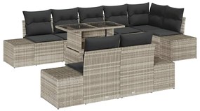 vidaXL Σετ Καναπέ Κήπου 9 pcs Ανοιχτό γκρι 100 x 55 x 73 εκ