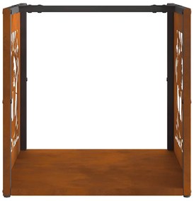 vidaXL Ράφι για καυσόξυλα  40x40x40 cm Ατσάλι σκληρυθέν στον αέρα