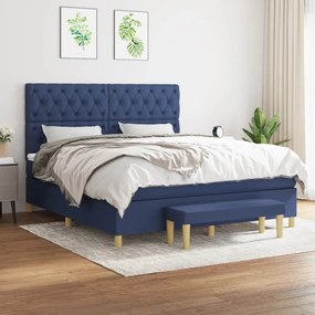 ΚΡΕΒΑΤΙ BOXSPRING ΜΕ ΣΤΡΩΜΑ ΜΠΛΕ 160X200 ΕΚ. ΥΦΑΣΜΑΤΙΝΟ 3137411