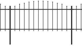 vidaXL Κάγκελα Περίφραξης με Λόγχες Μαύρα (0,5-0,75) x 8,5 μ. Ατσάλινα