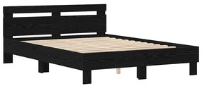vidaXL Σκελετός Κρεβατιού Μαύρη δρυς 160 x 200 cm Επεξεργασμένο ξύλο