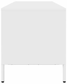 vidaXL ντουλάπι τηλεόρασης  Λευκό από χάλυβα ψυχρής έλασης