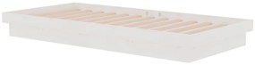 vidaXL Πλαίσιο Κρεβατιού Λευκό 90 x 190 εκ. Μασίφ Ξύλο Single