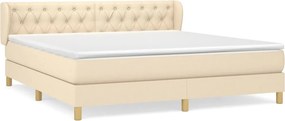 vidaXL Κρεβάτι Boxspring με Στρώμα Κρεμ 160x200 εκ. Υφασμάτινο