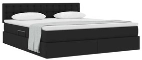 vidaXL Κρεβάτι με αποθηκευτικό χώρο και στρώμα Μαύρο 160 x 200 cm