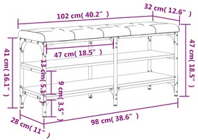 Παπουτσοθήκη Καφέ Δρυς 102x32x47 εκ. από Επεξεργασμένο Ξύλο - Καφέ